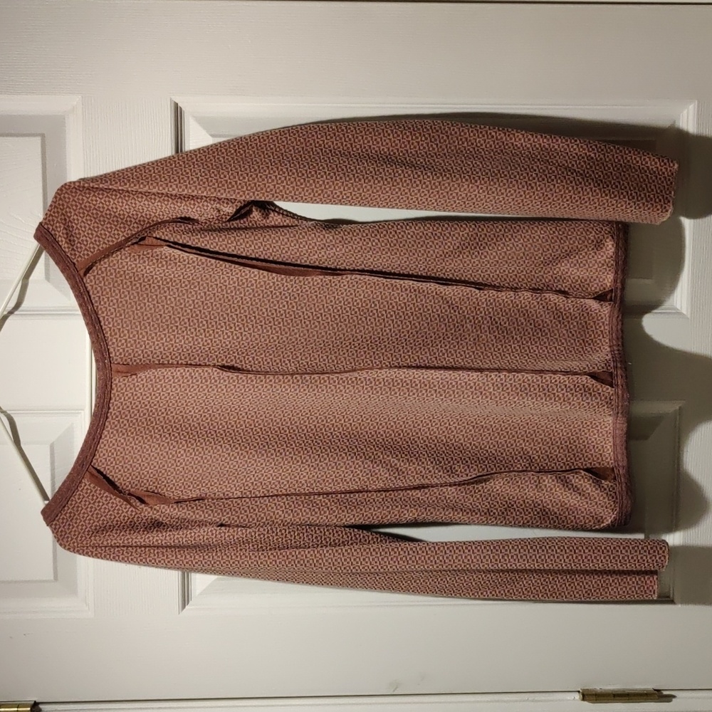 Pol Button Down Top In Mauve And A Dusty Wine Col… - image 6